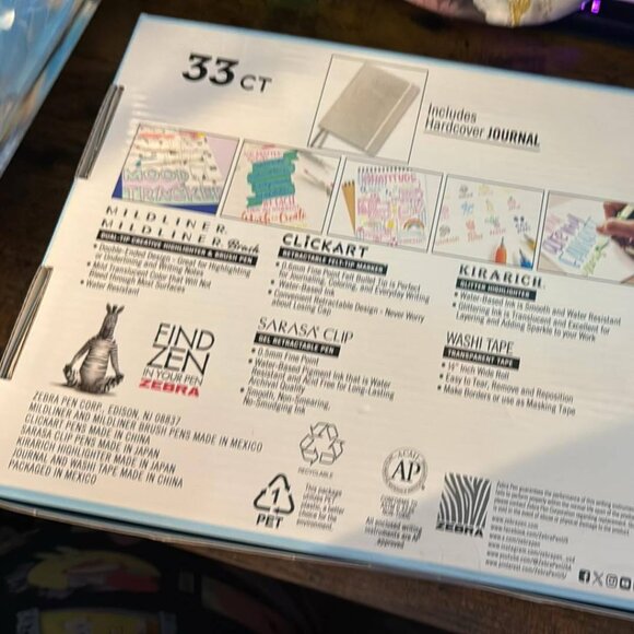 Zebra Journaling Gift Set - 33CT Mildliner, Clickart, sarasa clip, kirarich NEW - Picture 2 of 3
